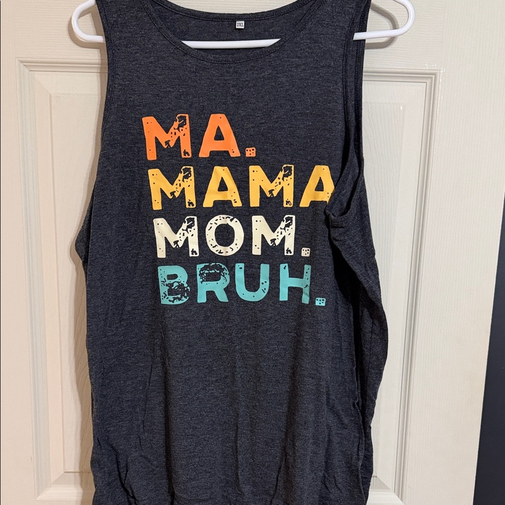 Kids Graphic Tank Top - Dark Gray with Colorful Lettering